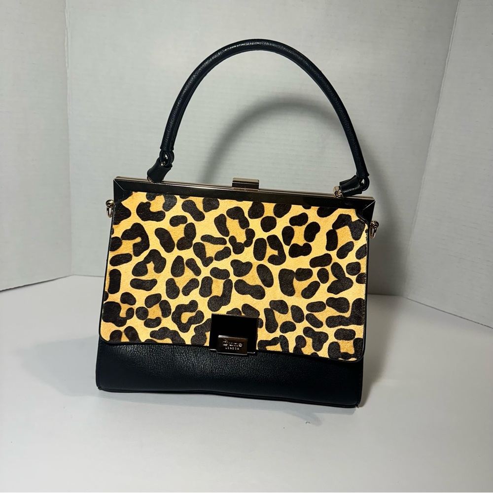 Dune London Leopard Print and Black Satchel